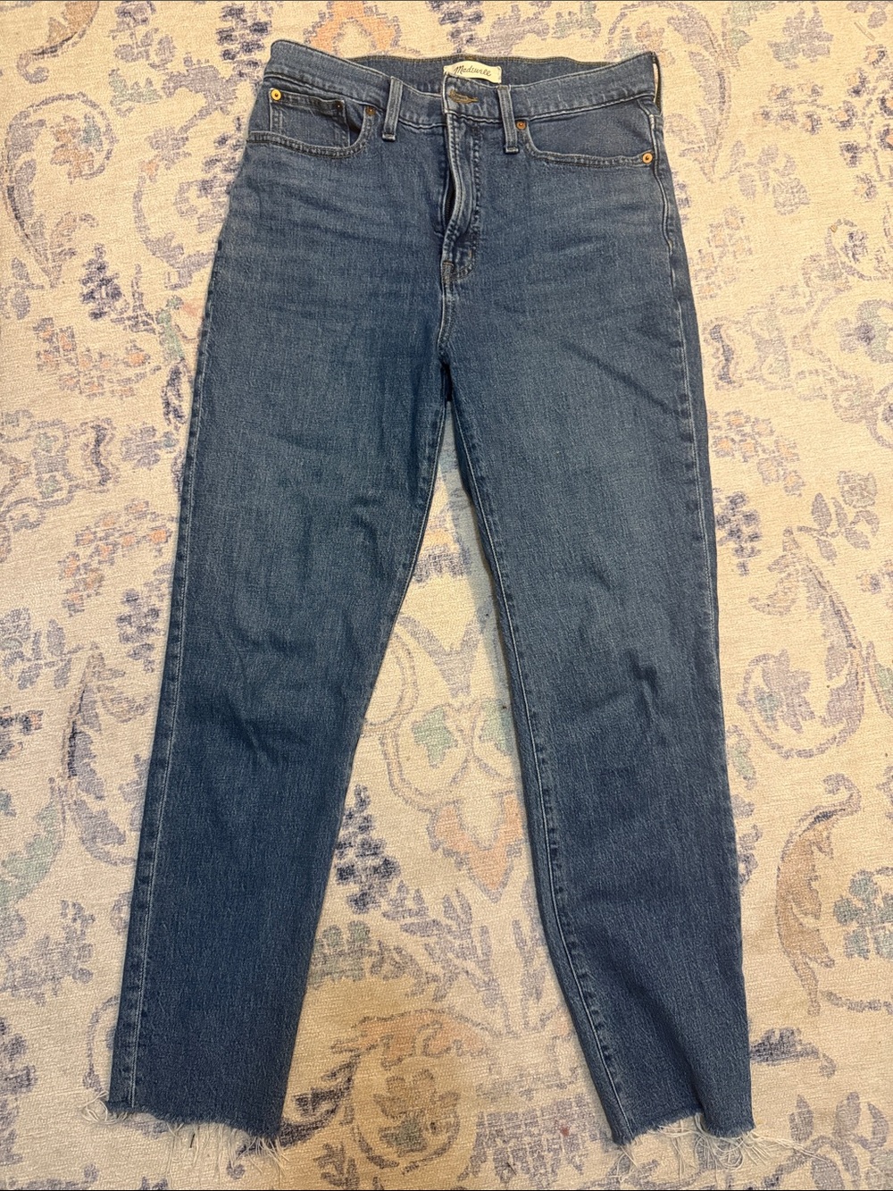 The softest Madewell Straight-Leg high rise Jeans in Indigo